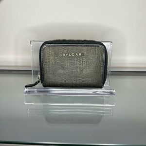Bulgari Herringbone Small Zip Around Wallet